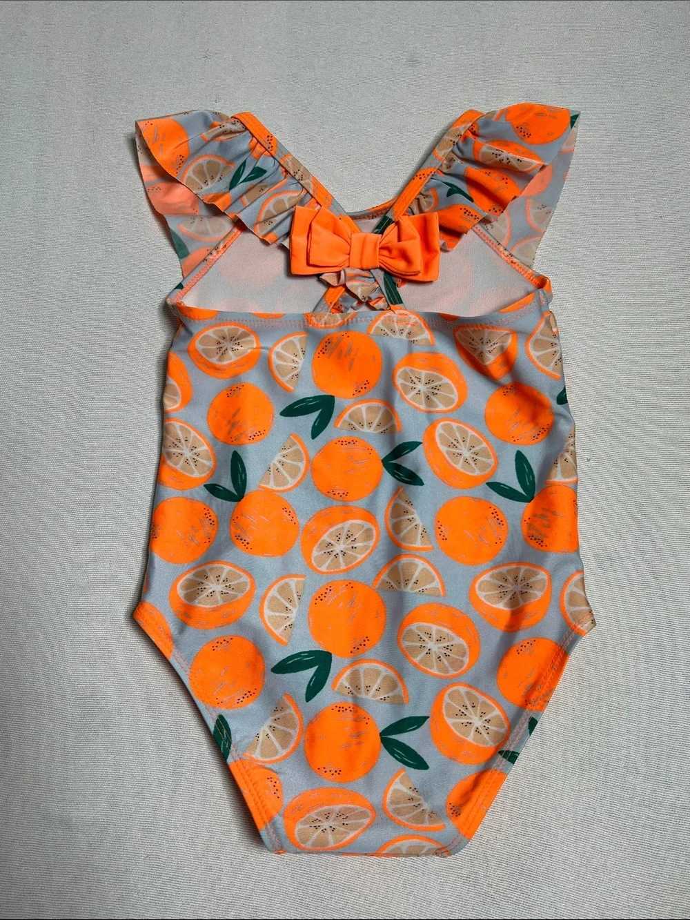 Cat & Jack Orange Citrus Print One-Piece Swimsuit